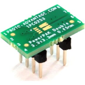 Chip Quik (Qty 2) Proto-Advantage IPC0253 PowerPAK 1212-8 Double to DIP-8 SMT Adapter (0.65 mm Pitch, 3.3 x 3.3 mm Body)