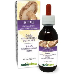 Naturalma Shiitake (Lentinula edodes) Fungus or Mushroom Alcohol-Free Tincture 4 fl oz Liquid Extract in Drops | Herbal Supplement | Vegan | Product of Italy