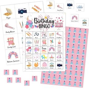 Happy Birthday Bingo Games Cards, Birthday Party Bingo Game Set, Holiday Bingo Supplies for Adults Colleagues Friends Family, Bingo Kit for Birthday Decorations -20