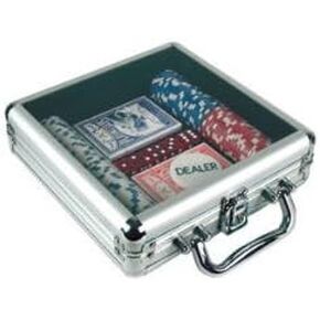 Poker Chip Set in Acrylic Lid Aluminum Case (100 Piece)