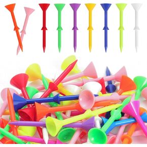 Unbreakable Golf Tees, 83mm Mixed-Color Golf Tee Holder with Big Cup, Extra Thick Plastic Golf Stability Tees, 3-1/4 inch Golf Tee Accessories for Men Women Golfers