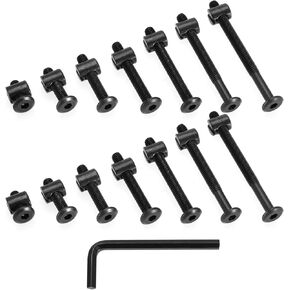 141Pcs M6 Hex Socket Cap Bolts Screws and Nuts Assortment Kit 15/25/ 35/45/ 55/65/ 75mm for Furniture, Cupboards, Wardrobes, Black