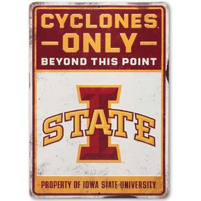 Open Road Brands Property of Iowa State University Cyclones Metal Sign - Vintage Iowa State Sign for Man Cave or Bedroom