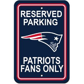 Fremont Die NFL New England Patriots Team Sign, 12" x 18", Reserved Parking Sign
