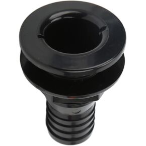 Acouto 1 1/2 inch Through Hull Fitting, 1‑1/2in Thru Hull Fitting for Boats Marines ABS Plastic Straight Thru Hull Fitting Hose Connector Accessory(Black)