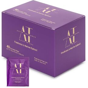 AFTER THOUGHTS 40 Individually Wrapped Unscented Flushable Wipes for Adults - Wet Wipes with Aloe & Vitamin E for Sensitive Skin - Bathroom Wipes