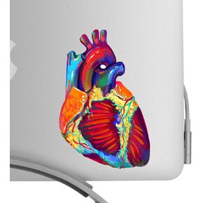 Beautiful Human Heart Artistic Full Color Post Impressionist Painted Style 5 Inch Decal -Fits All MacBooks or Any Laptop-for Indoor or Outdoor Use