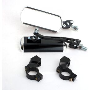 2Pcs MTB Bar End Mountain Bicycle Mirror Handlebar Rearview Aluminum (Black)