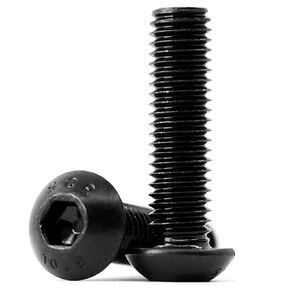 M6 x 25mm Button Head Socket Cap Screws, 10.9 Grade Alloy Steel, Allen Socket Drive, Black Oxide Finish, Machine Thread, 25 PCS