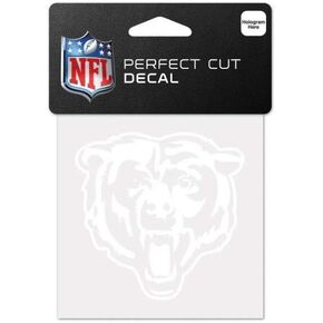 Wincraft NFL Chicago Bears 4x4 Perfect Cut White Decal, One Size, Team Color