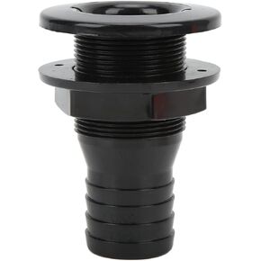 Boat Thru Hull Connector, 1‑1/2in Thru Hull Fitting Straight ABS Hose Connector Accessory for Boats Marines(Black) Boat/Yacht Spare Parts