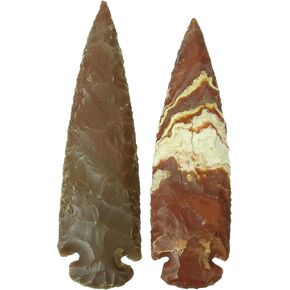 HARMONIZE Reiki Healing Crystal Natural Spearhead Handmade Arrowhead Set of 2 Agate Stone