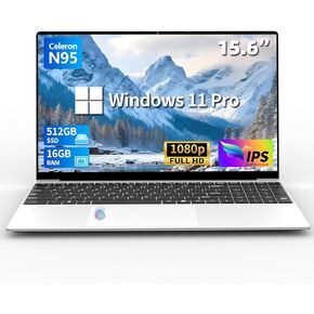 كمبيوتر محمول KUU، كمبيوتر محمول للألعاب بسعة 16 جيجابايت DDR4 1 تيرابايت SSD، 12th N95 (حتى 3.4 جيجا هرتز)، 15.6 بوصة FHD IPS، كمبيوتر محمول Windows 11 Pro، WiFi 5G، USB3.0 * 2,180 درجة زاوية مفتوحة، لوحة مفاتيح بإضاءة خلفية، فتح بصمة الإصبع