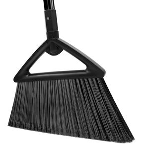 Heavy Duty Broom, Brooms for Sweeeping Indoor, Angle Broom with Long Pole, Outdoor Broom for Courtyard Garages Slidewalk, Indoor Broom for Kitchen Lobby Canteen Black