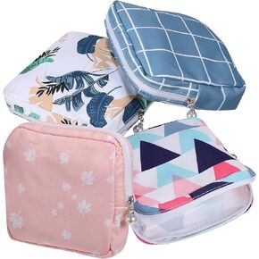 Healeved 4Pcs Sanitary Napkin Storage Bag Period Pouch Menstrual Cup Pouch Women Period Bag Organizer Pad Holder for Period First Period Gifts for Teen Girls