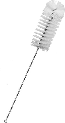 EISCO Nylon Cleaning Brush with Fan-Shaped End, 18" - Twisted Stainless Steel Wire Handle - Ideal for 2.6" - 3" Diameter Glassware, Beakers, Test Tubes, Cylinders, Flasks, Cups, Jars, Vases in Saudi Arabia