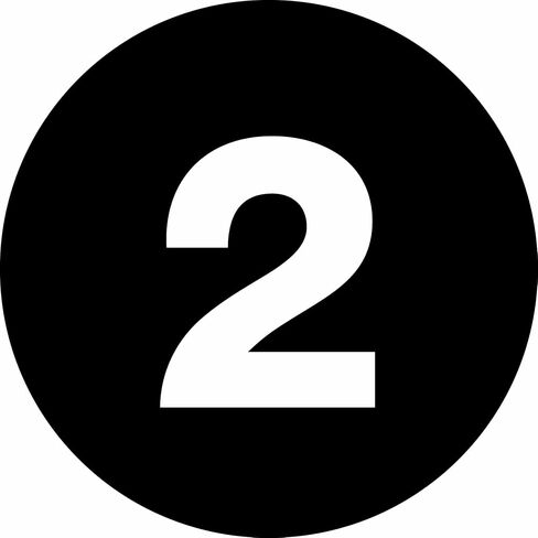 Tape Logic Number Circle Label, Legend "2", 2" Diameter, Black, Roll of 500 (DL6770) in Kuwait