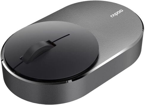 Rapoo M300G ماوس لاسلكي صامت، ماوس بلوتوث للكمبيوتر المحمول، 2.4 جيجا هرتز مع ماوس كمبيوتر مستقبل USB، تتبع بصري 2400 نقطة في البوصة قابل للتعديل، عمر بطارية لمدة عام، متوافق مع الكمبيوتر الشخصي، أسود غير لامع in Saudi Arabia