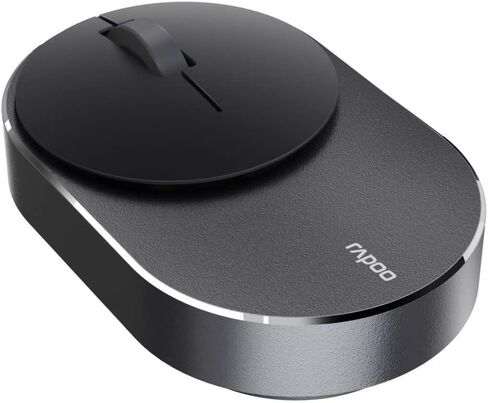 Rapoo M300G ماوس لاسلكي صامت، ماوس بلوتوث للكمبيوتر المحمول، 2.4 جيجا هرتز مع ماوس كمبيوتر مستقبل USB، تتبع بصري 2400 نقطة في البوصة قابل للتعديل، عمر بطارية لمدة عام، متوافق مع الكمبيوتر الشخصي، أسود غير لامع in Saudi Arabia