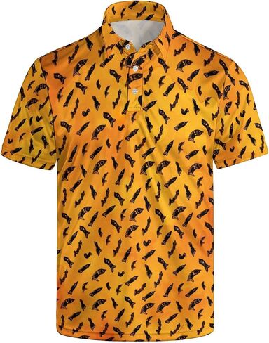 Funny Halloween Polo Shirts Halloween Golf Shirt Retro Fun Outfit Shirt for Men in Saudi Arabia