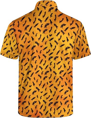 Funny Halloween Polo Shirts Halloween Golf Shirt Retro Fun Outfit Shirt for Men in Saudi Arabia