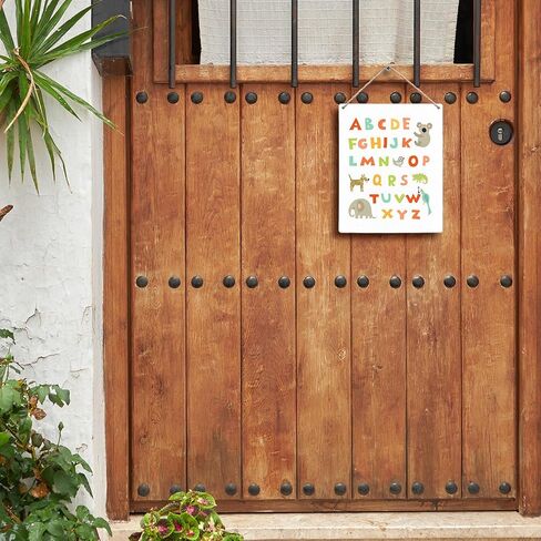 Dinosaur Nursery ABC Alphabet Hanging Wooden Signs 8x10, Dinosaur Alphabet Toddler Boy Nursery Wall Decor, Dinosaur Nursery Decor, Dinosaur Dino Room Decor Gifts for Boys Girls Toddlers in Saudi Arabia