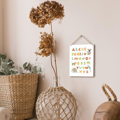 Dinosaur Nursery ABC Alphabet Hanging Wooden Signs 8x10, Dinosaur Alphabet Toddler Boy Nursery Wall Decor, Dinosaur Nursery Decor, Dinosaur Dino Room Decor Gifts for Boys Girls Toddlers in Saudi Arabia