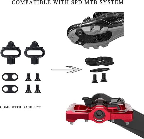 Mountain Bike Pedals - Dual Function Flat and Clipless Pedal - Bicycle Pedals with Reflectors Compatible with SPD, Platform Pedals for BMX Spin Exercise Peloton Trekking Bike in Saudi Arabia