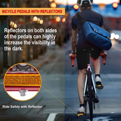 Mountain Bike Pedals - Dual Function Flat and Clipless Pedal - Bicycle Pedals with Reflectors Compatible with SPD, Platform Pedals for BMX Spin Exercise Peloton Trekking Bike in Saudi Arabia