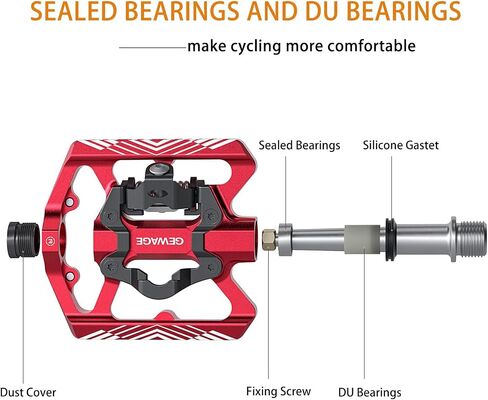 Mountain Bike Pedals - Dual Function Flat and Clipless Pedal - Bicycle Pedals with Reflectors Compatible with SPD, Platform Pedals for BMX Spin Exercise Peloton Trekking Bike in Saudi Arabia