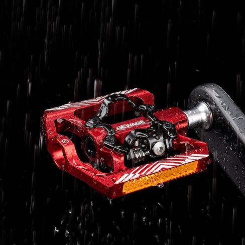 Mountain Bike Pedals - Dual Function Flat and Clipless Pedal - Bicycle Pedals with Reflectors Compatible with SPD, Platform Pedals for BMX Spin Exercise Peloton Trekking Bike in Saudi Arabia