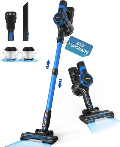 DEVOAC Cordless Vacuum Cleaner, Lightweight with Rechargeable Battery, Convenient 6 in 1 Handheld Stick Vacuum Cleaner with Powerful Suction for Carpet Hard Floor Pet Hair Home in Saudi Arabia