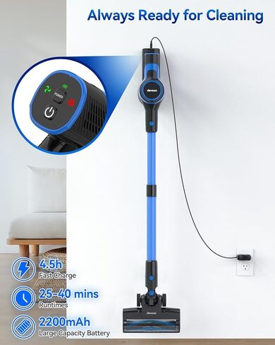 DEVOAC Cordless Vacuum Cleaner, Lightweight with Rechargeable Battery, Convenient 6 in 1 Handheld Stick Vacuum Cleaner with Powerful Suction for Carpet Hard Floor Pet Hair Home in Saudi Arabia