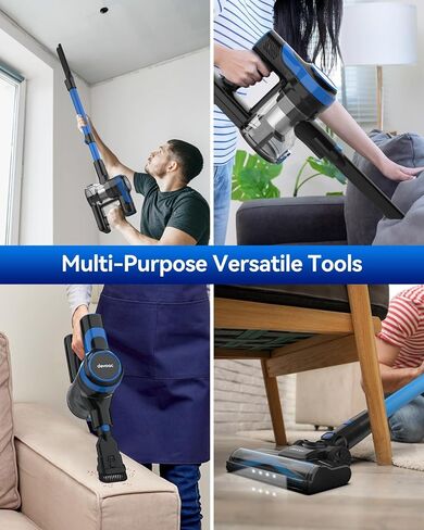 DEVOAC Cordless Vacuum Cleaner, Lightweight with Rechargeable Battery, Convenient 6 in 1 Handheld Stick Vacuum Cleaner with Powerful Suction for Carpet Hard Floor Pet Hair Home in Saudi Arabia