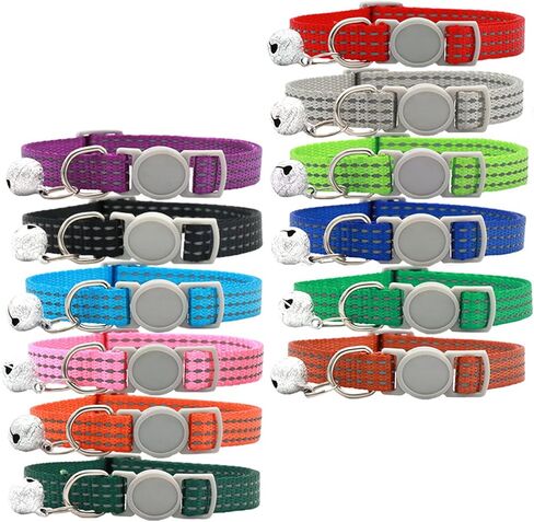 Puppy Collars-12 Pack Puppy Collars for Litter, Adjustable Puppy ID Collars Soft Nylon Whelping Collars for Newborn Litter Puppy Pets (Colorful Puppy Collars) in Saudi Arabia