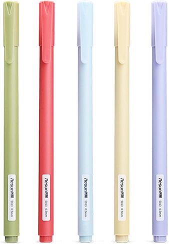 LIONSOUL 5 Pack Morandi Colored Gel Pen Ink Colors, Quick Dry Ink Pen Fine Point 0.5mm Smooth Writing for Journaling Writing Note Taking Coloring Art Office School Supplies (5014) in Saudi Arabia