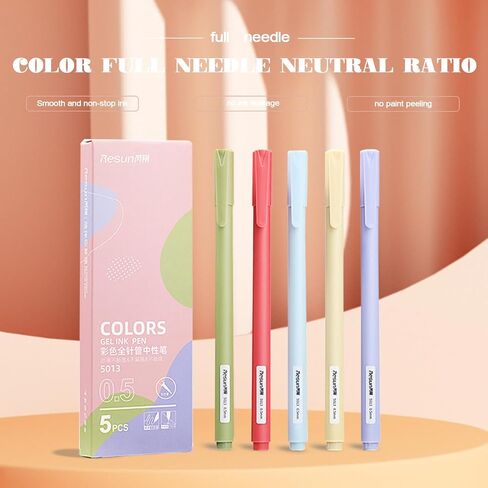 LIONSOUL 5 Pack Morandi Colored Gel Pen Ink Colors, Quick Dry Ink Pen Fine Point 0.5mm Smooth Writing for Journaling Writing Note Taking Coloring Art Office School Supplies (5014) in Saudi Arabia