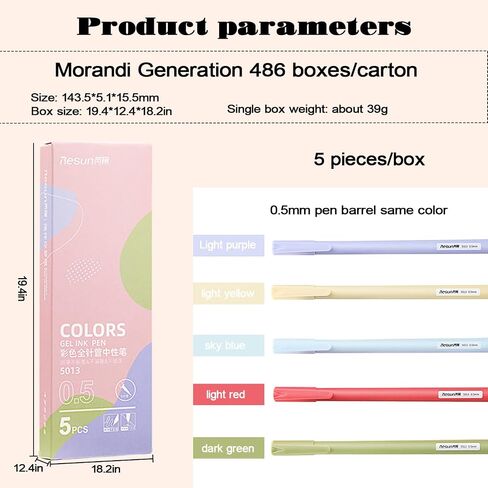 LIONSOUL 5 Pack Morandi Colored Gel Pen Ink Colors, Quick Dry Ink Pen Fine Point 0.5mm Smooth Writing for Journaling Writing Note Taking Coloring Art Office School Supplies (5014) in Saudi Arabia