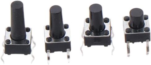 200Pcs Tactile Push Button, Micro Momentary Switch, Mini 6x6mm Pushbutton Switches, 4 pin Touch Switch Assortment Kit for Breadboard Arduino PCB in Saudi Arabia