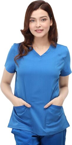 NY Threads Scrubs for Women V-Neck Top Soft Stretch with Pockets in Saudi Arabia