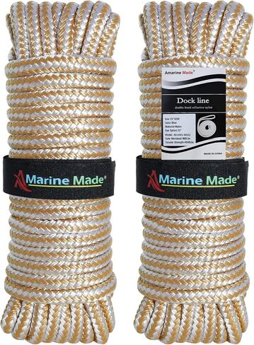 خطوط قفص الاتهام المصنوعة من النايلون المضفر المزدوج من Amarine بقوة 4840 رطلاً (الطول: 15 قدمًا العمق: 1/2 بوصة العيينة: 12 بوصة) 2 حزمة من خطوط رصيف القوارب البحرية التي تحتوي على حبل رباط حد حمل العمل: 968 رطلاً in Saudi Arabia