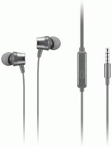 Lenovo - 300 Wired in-Ear USB-C Headphones - in-Line Microphone - USB-C Connectivity - Play & Pause Button - 3 Sizes Silicone Ear Tips Included, Grey in Kuwait