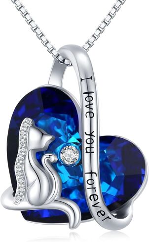 Fox Necklace for Women 925 Sterling Silver Heart Fox Pendent Necklace Friendship Jewelry Birthday Graduation Gifts for Fox Lovers Girlfriend Couples Mother Daughter in Kuwait