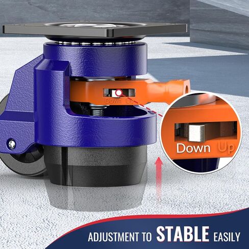 Leveling Casters with Ratchet Handle Design Total Capacity 440Lbs Heavy Duty Casters Set of 4 Industrial Casters with Adjustable Leveling Pads in Saudi Arabia
