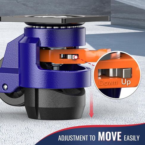 Leveling Casters with Ratchet Handle Design Total Capacity 440Lbs Heavy Duty Casters Set of 4 Industrial Casters with Adjustable Leveling Pads in Saudi Arabia
