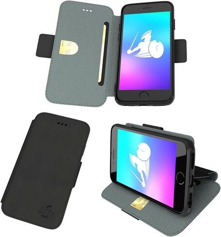 DefenderShield EMF Protection & 5G Anti Radiation iPhone 15 Pro Max Case - RFID Blocking EMF Shield Detachable Wallet Case with Magnetic Closure Black in Saudi Arabia