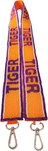 Lashicorn Tigers Beaded Purse Strap Purple and Orange Stars Clemson 49" South Carolina College University Game day Clear Crossbody Stadium Bag in Saudi Arabia