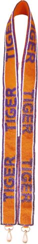 Lashicorn Tigers Beaded Purse Strap Purple and Orange Stars Clemson 49" South Carolina College University Game day Clear Crossbody Stadium Bag in Saudi Arabia