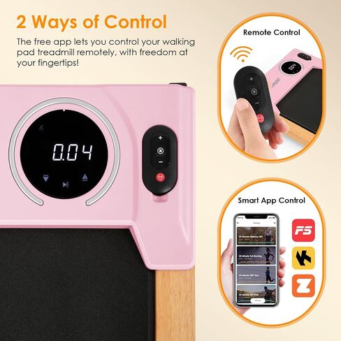 Walking Pad with Incline,Wooden Frame Under Desk Treadmill,Treadmills for Home,300 lb Capacity,APP/LED Touchscreen/Remote Controlled in Saudi Arabia