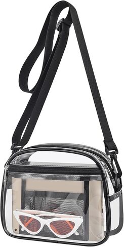 Clear Bag for Staduim Events, Clear Purse 12x12x6 Clear Crossbody Bag with Adjustbale Strap for Sports Concerts Festivals Events in Saudi Arabia